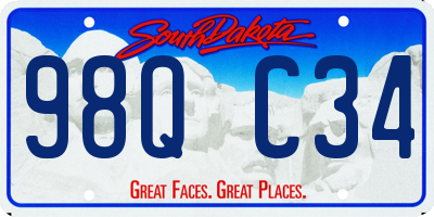 SD license plate 98QC34
