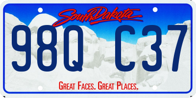 SD license plate 98QC37