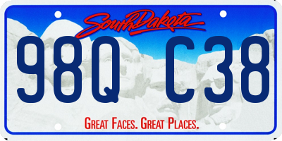 SD license plate 98QC38