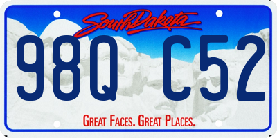 SD license plate 98QC52
