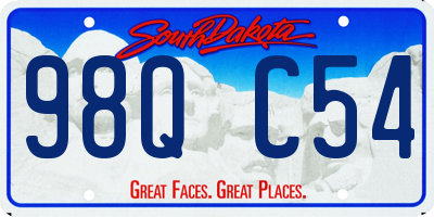 SD license plate 98QC54