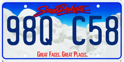 SD license plate 98QC58