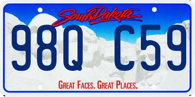 SD license plate 98QC59