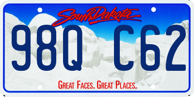 SD license plate 98QC62