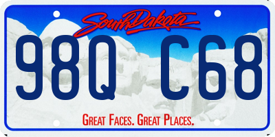 SD license plate 98QC68