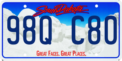 SD license plate 98QC80
