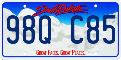 SD license plate 98QC85