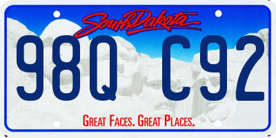 SD license plate 98QC92