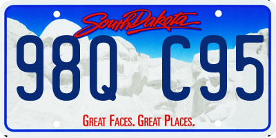 SD license plate 98QC95