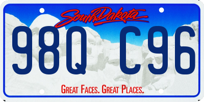 SD license plate 98QC96