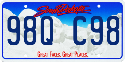 SD license plate 98QC98