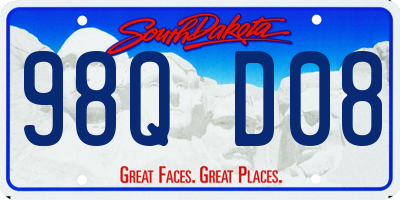 SD license plate 98QD08