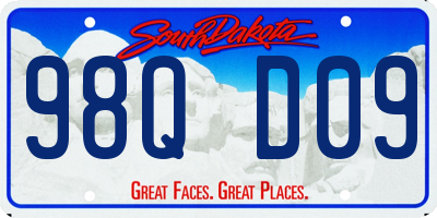 SD license plate 98QD09