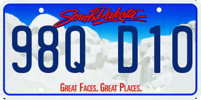 SD license plate 98QD10