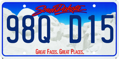 SD license plate 98QD15