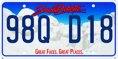 SD license plate 98QD18