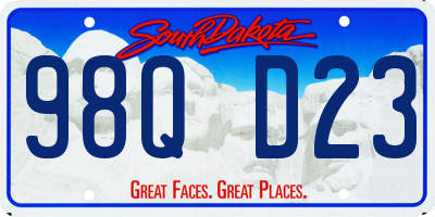 SD license plate 98QD23