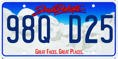SD license plate 98QD25