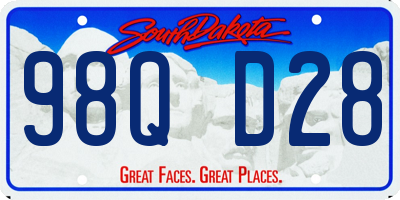 SD license plate 98QD28