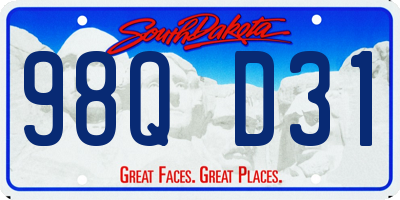 SD license plate 98QD31