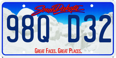 SD license plate 98QD32