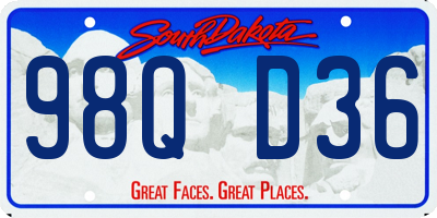 SD license plate 98QD36