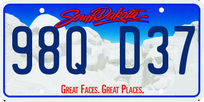 SD license plate 98QD37