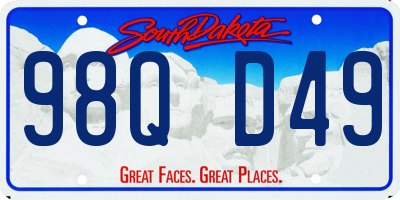 SD license plate 98QD49