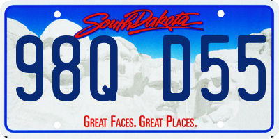 SD license plate 98QD55