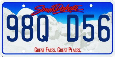 SD license plate 98QD56