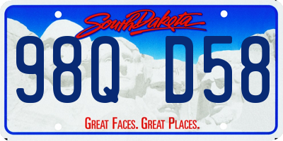 SD license plate 98QD58