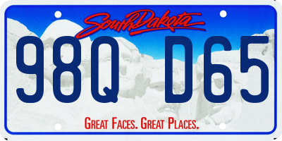 SD license plate 98QD65
