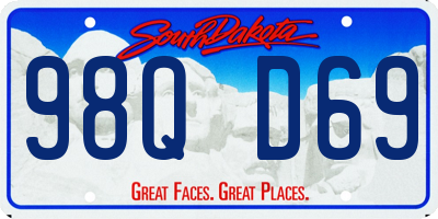 SD license plate 98QD69