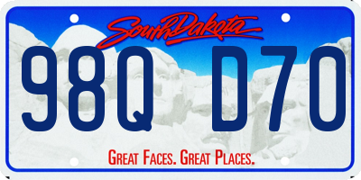 SD license plate 98QD70