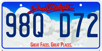 SD license plate 98QD72