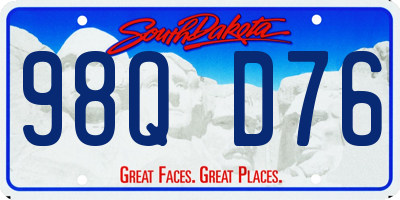SD license plate 98QD76