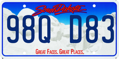 SD license plate 98QD83