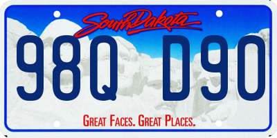 SD license plate 98QD90