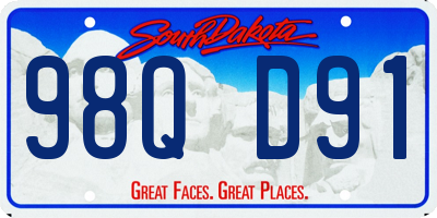 SD license plate 98QD91