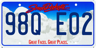 SD license plate 98QE02