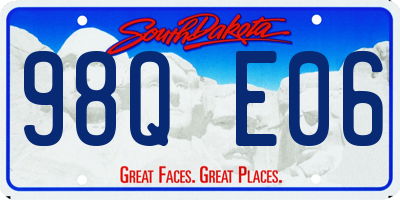 SD license plate 98QE06