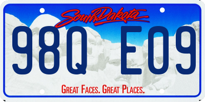 SD license plate 98QE09