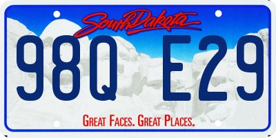 SD license plate 98QE29
