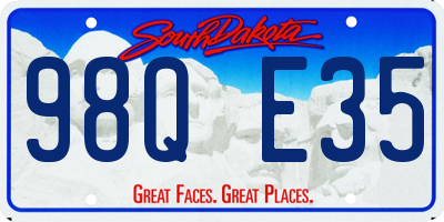 SD license plate 98QE35