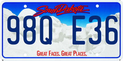 SD license plate 98QE36