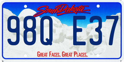 SD license plate 98QE37