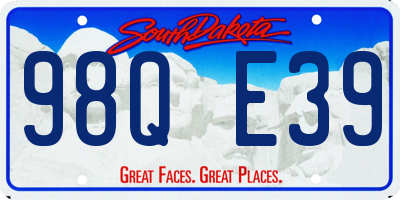 SD license plate 98QE39