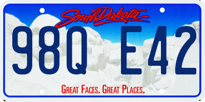 SD license plate 98QE42
