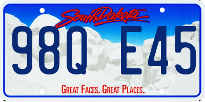SD license plate 98QE45