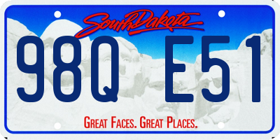 SD license plate 98QE51
